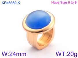 Stainless Steel Stone&Crystal Ring