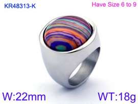 Stainless Steel Stone&Crystal Ring
