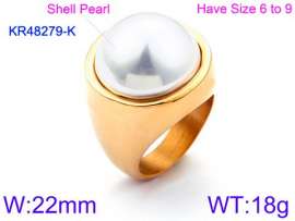 SS Shell Pearl Rings