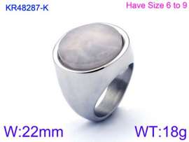 Stainless Steel Stone&Crystal Ring