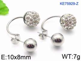 Stainless Steel Stone&Crystal Earring