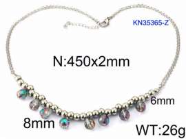 Stainless Steel Stone & Crystal Necklace