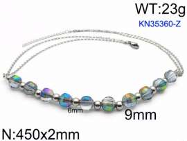 Stainless Steel Stone & Crystal Necklace