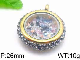 Stainless Steel Stone & Crystal Pendant