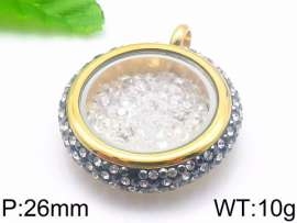 Stainless Steel Stone & Crystal Pendant