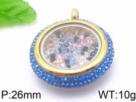 Stainless Steel Stone & Crystal Pendant