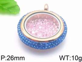 Stainless Steel Stone & Crystal Pendant