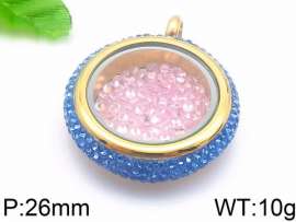 Stainless Steel Stone & Crystal Pendant