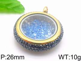 Stainless Steel Stone & Crystal Pendant