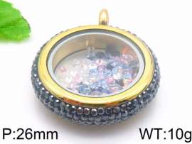 Stainless Steel Stone & Crystal Pendant