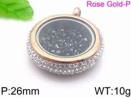 Stainless Steel Stone & Crystal Pendant