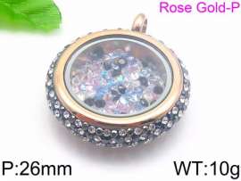 Stainless Steel Stone & Crystal Pendant
