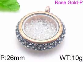 Stainless Steel Stone & Crystal Pendant