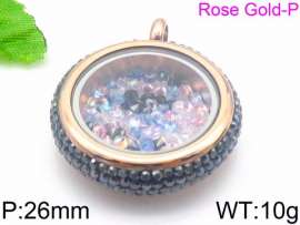 Stainless Steel Stone & Crystal Pendant