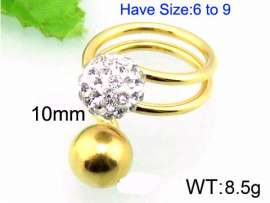 Stainless Steel Stone&Crystal Ring
