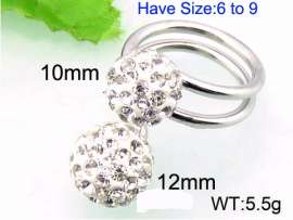 Stainless Steel Stone&Crystal Ring