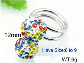 Stainless Steel Stone&Crystal Ring
