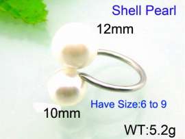 SS Shell Pearl Rings