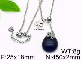 Stainless Steel Stone & Crystal Necklace