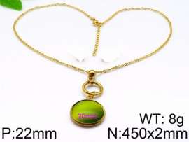 Stainless Steel Stone & Crystal Necklace