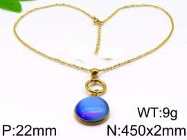 Stainless Steel Stone & Crystal Necklace