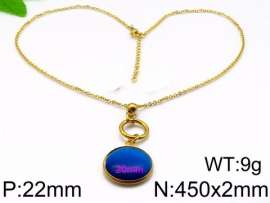 Stainless Steel Stone & Crystal Necklace