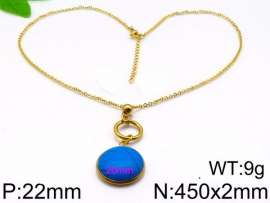 Stainless Steel Stone & Crystal Necklace