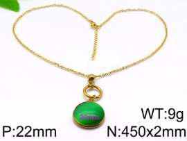Stainless Steel Stone & Crystal Necklace