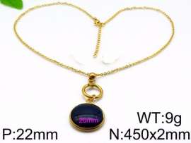 Stainless Steel Stone & Crystal Necklace
