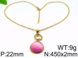 Stainless Steel Stone & Crystal Necklace