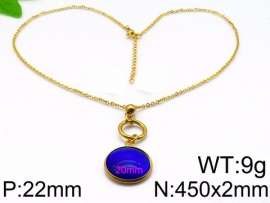 Stainless Steel Stone & Crystal Necklace