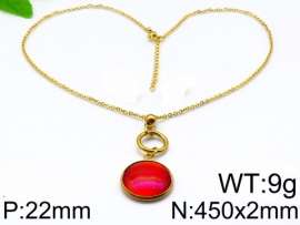 Stainless Steel Stone & Crystal Necklace