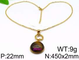 Stainless Steel Stone & Crystal Necklace