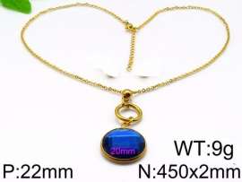 Stainless Steel Stone & Crystal Necklace