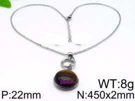 Stainless Steel Stone & Crystal Necklace