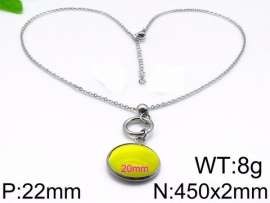 Stainless Steel Stone & Crystal Necklace