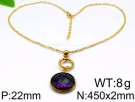 Stainless Steel Stone & Crystal Necklace