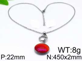 Stainless Steel Stone & Crystal Necklace