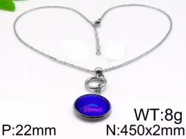 Stainless Steel Stone & Crystal Necklace