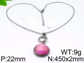 Stainless Steel Stone & Crystal Necklace