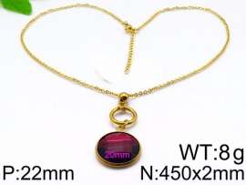 Stainless Steel Stone & Crystal Necklace