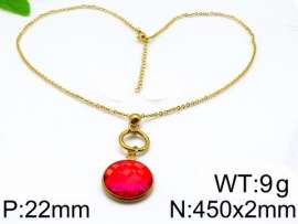 Stainless Steel Stone & Crystal Necklace