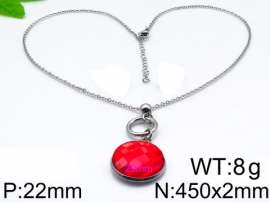 Stainless Steel Stone & Crystal Necklace