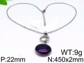 Stainless Steel Stone & Crystal Necklace