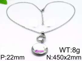 Stainless Steel Stone & Crystal Necklace
