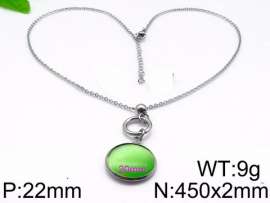 Stainless Steel Stone & Crystal Necklace