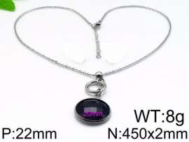 Stainless Steel Stone & Crystal Necklace