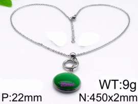Stainless Steel Stone & Crystal Necklace