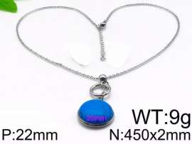 Stainless Steel Stone & Crystal Necklace