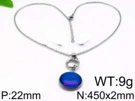 Stainless Steel Stone & Crystal Necklace